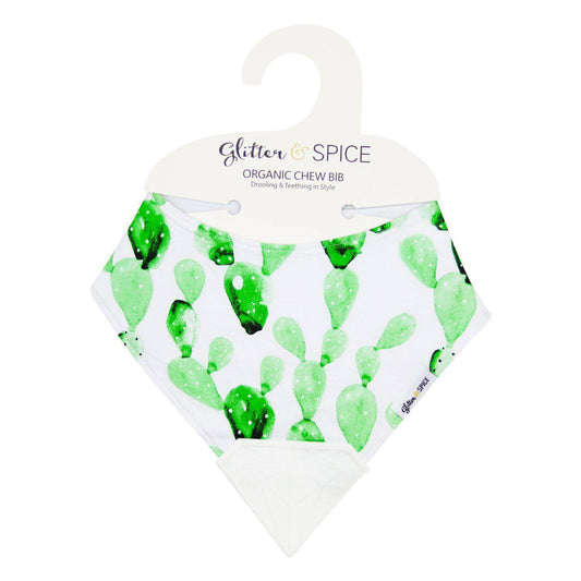 Glitter & Spice - Organic Chew Bib - Cactus