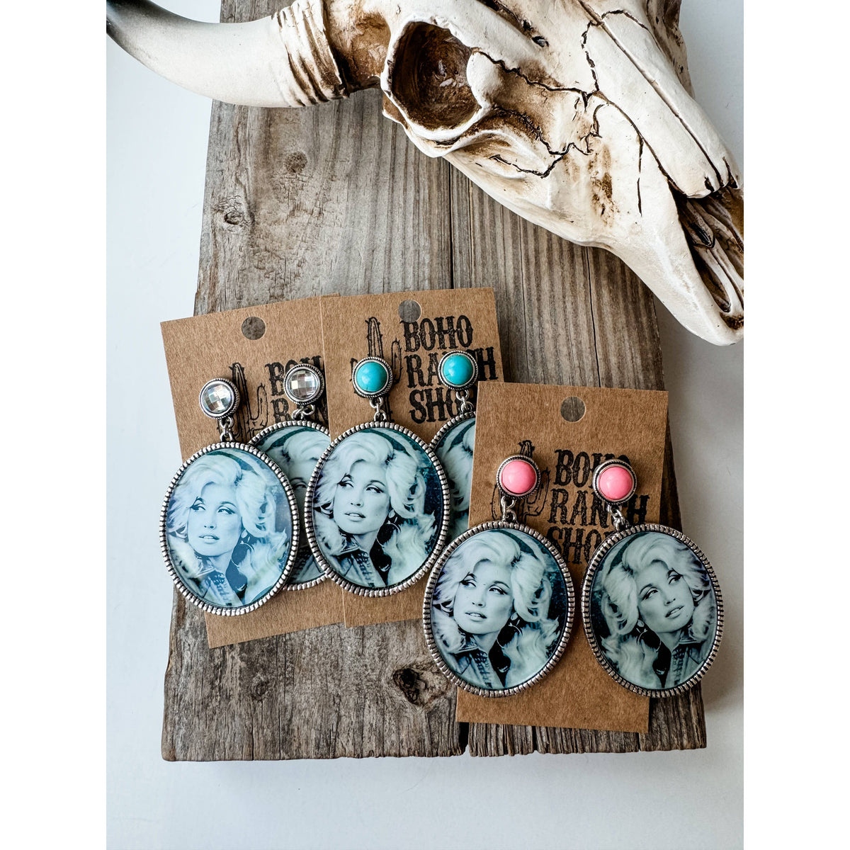 Western Dolly Printed Dangle Earrings