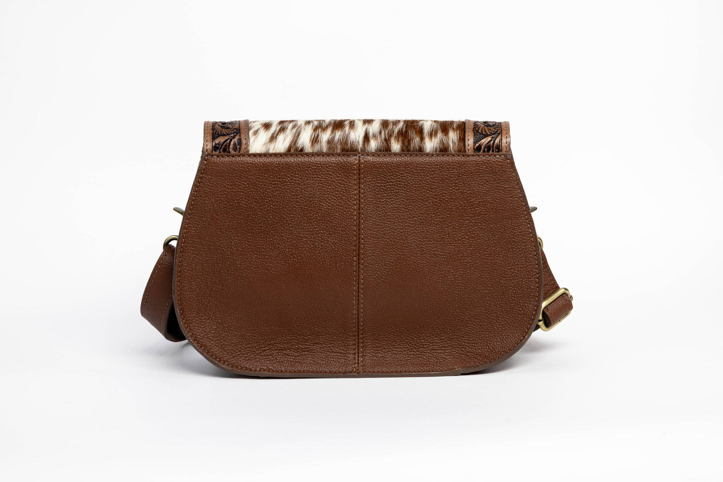 Brown Scalloped Flap Leather Purse ABHB 18-25205