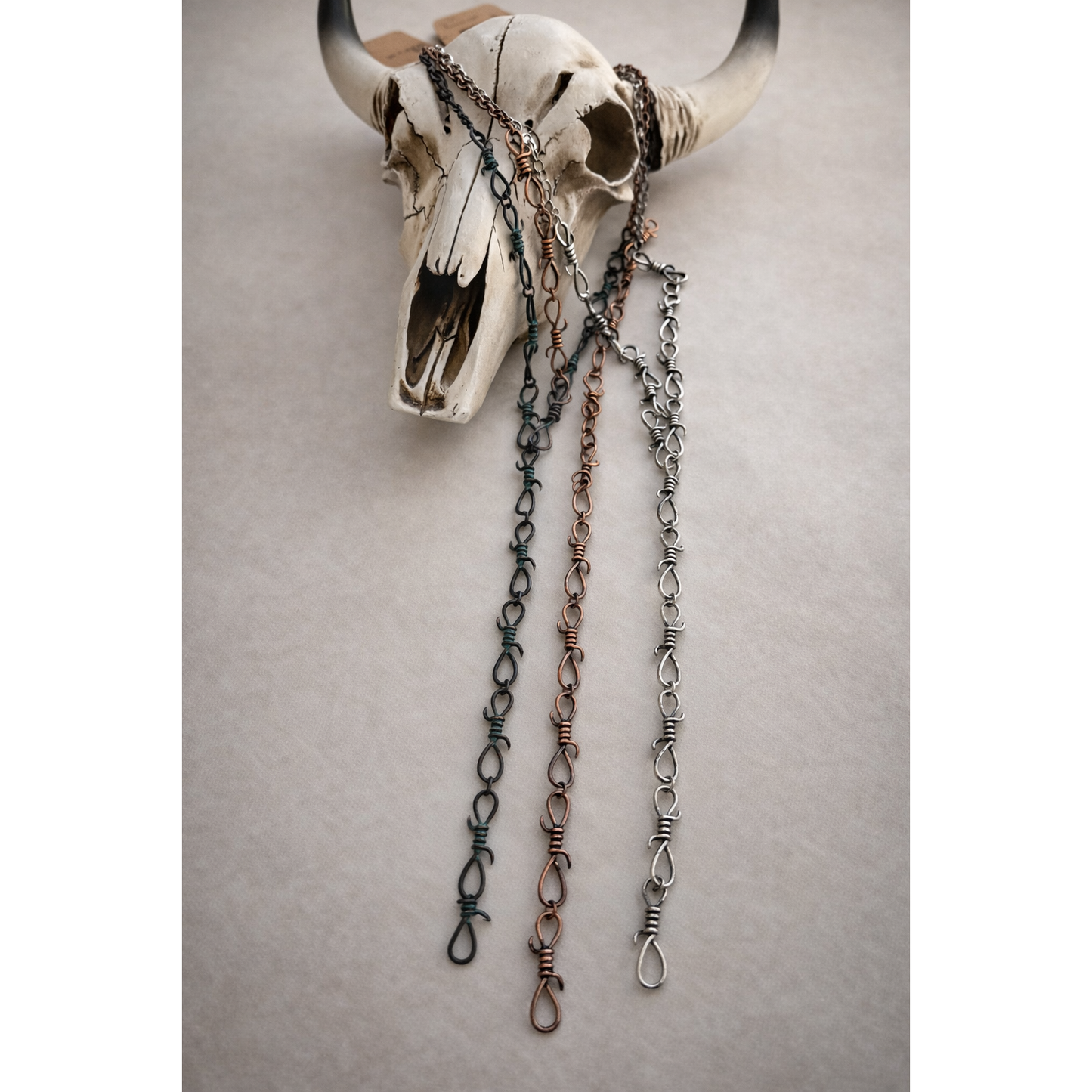 Barbed Wire Y Necklace  Western Pendant Necklace