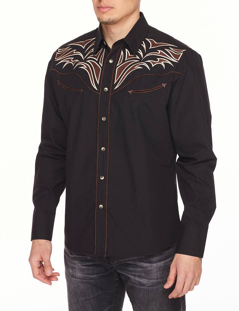 RODEO Men's Western Embroidery Cowboy Outfit Shirts
