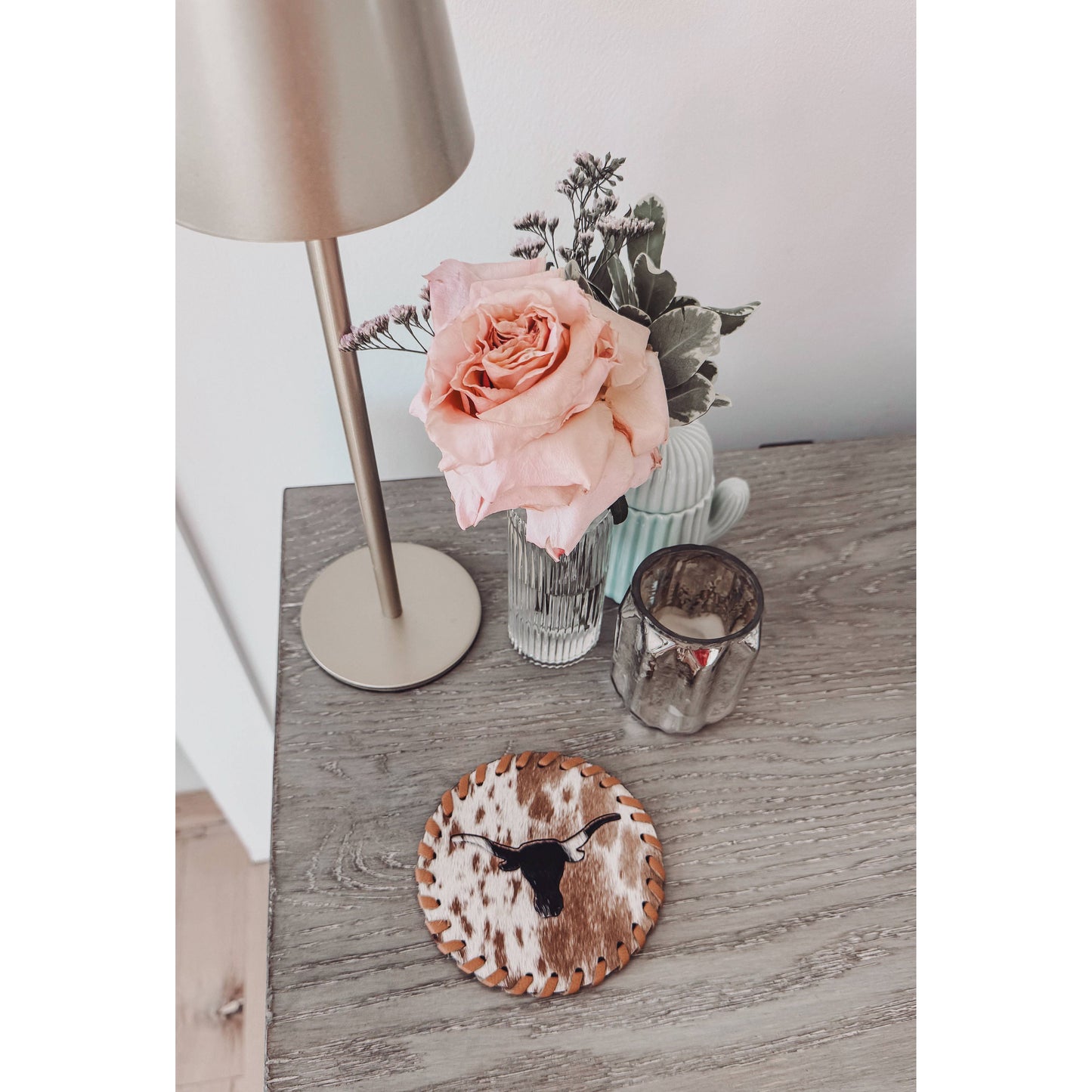 Genuine Cowhide Leather Coasters | Western Hair-On Hide