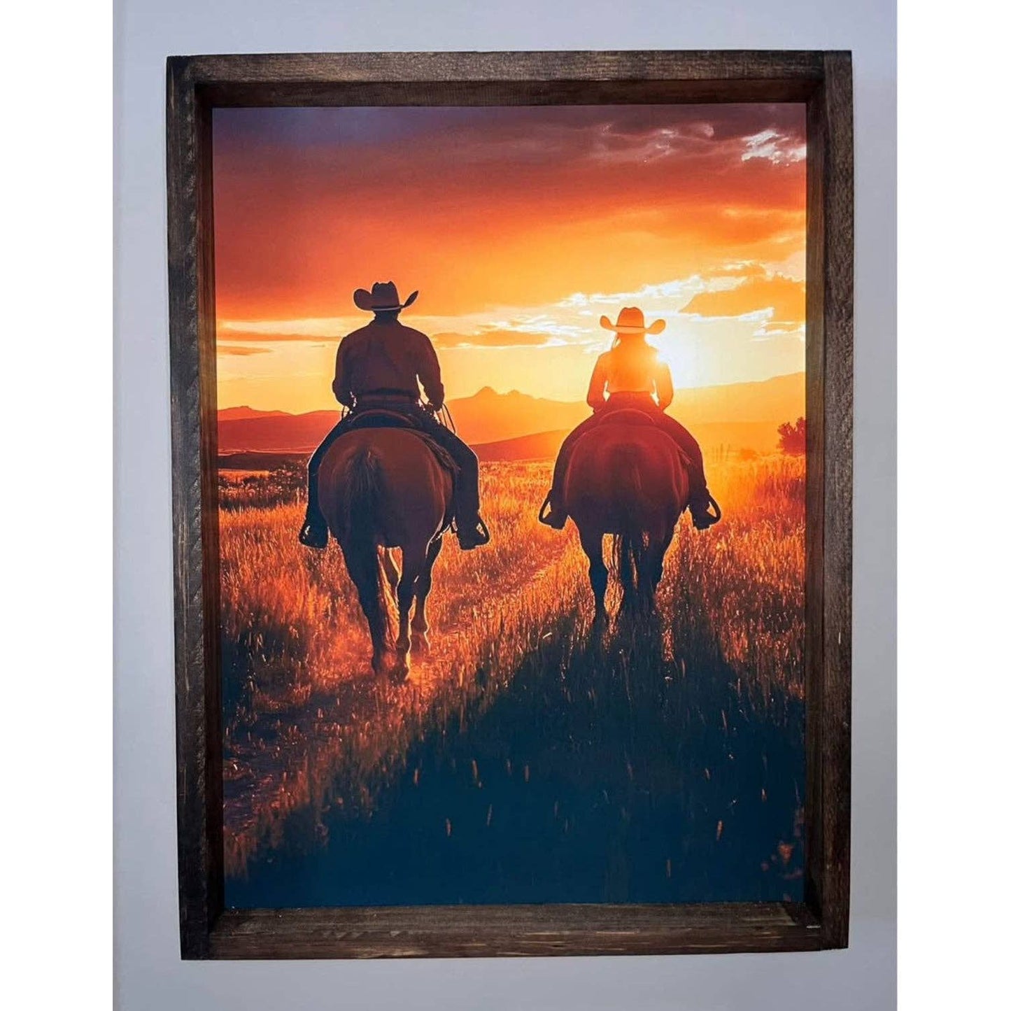 Sunset Horse Couple Farmhouse Sign