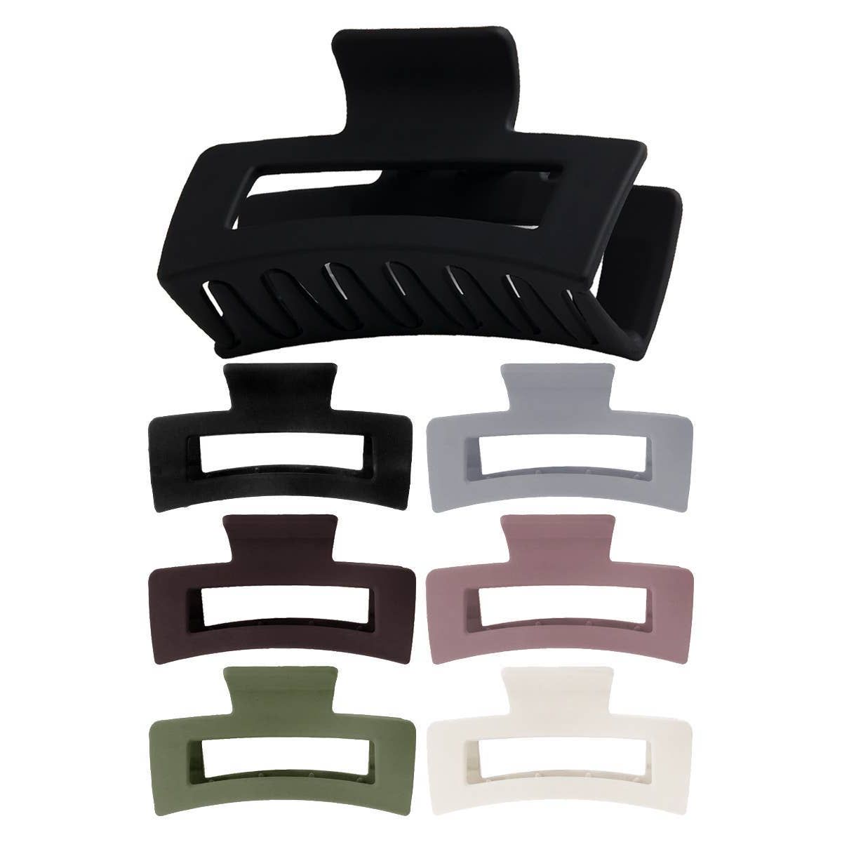 Matte Neutral Wide Block Clip Hair Claw