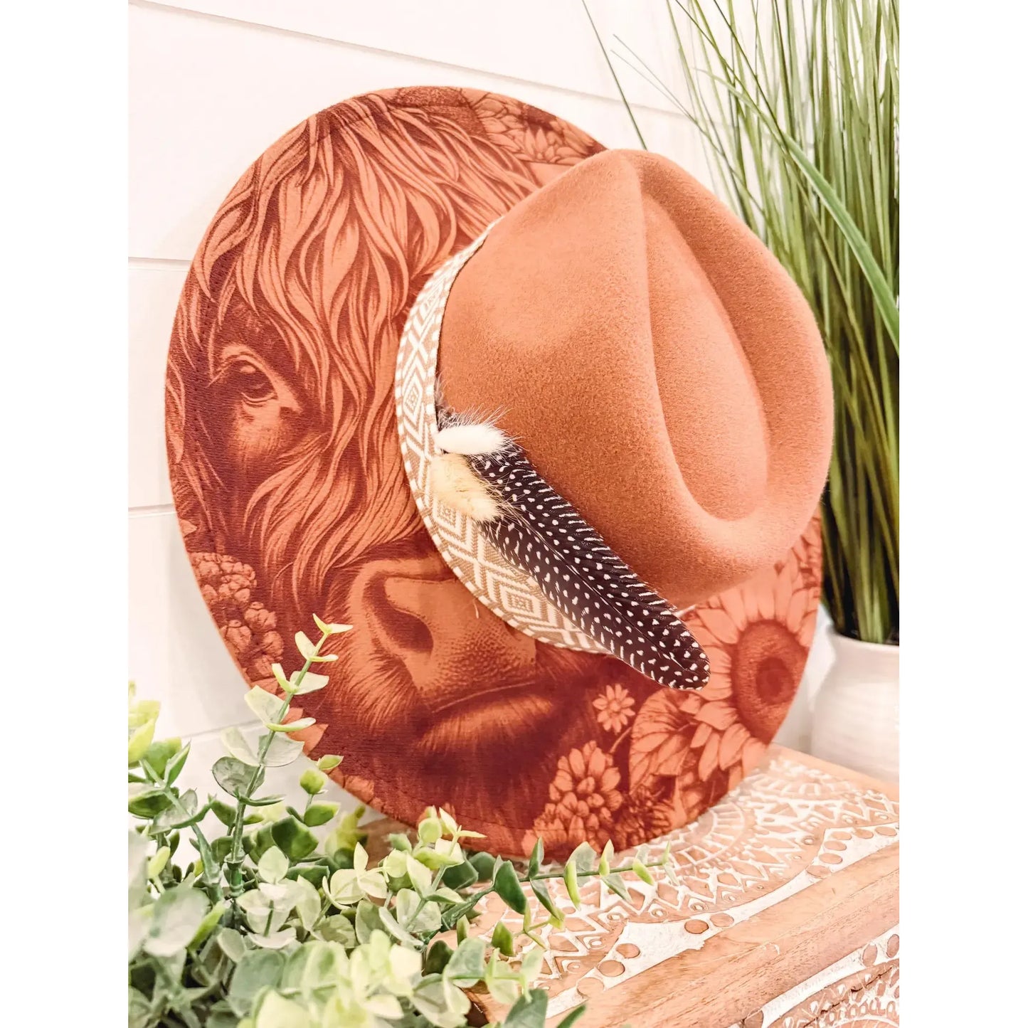 Engraved Highland Cow Hat