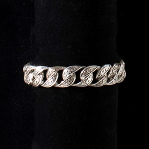 Silver Strike Antique Silver Men’s Chainlink Braclet D4710636