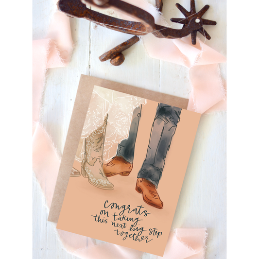 Congrats On Taking The Next Step Western Wedding Card