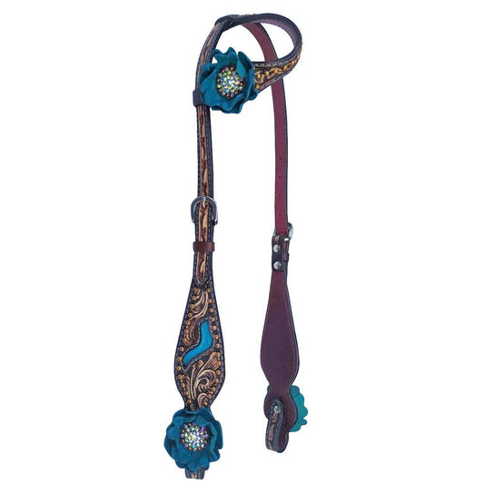 Bar H Equine American Leather Horse Saddle Tack One Ear Headstall  Breast Collar Browband Wither Strap Set