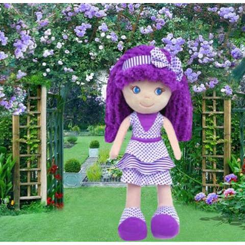 GirlzNDollz - Violet soft doll - dots & stripes