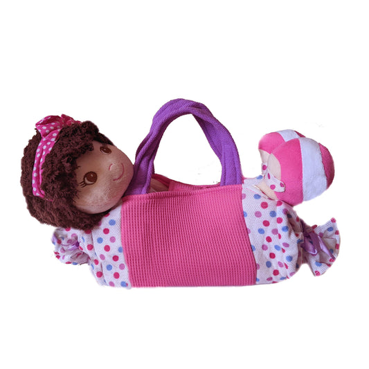 GirlzNDollz - Jessica Pretty in pink Doll In Polka Dot Purse
