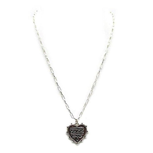 Western Heart Boot Stitch Necklace