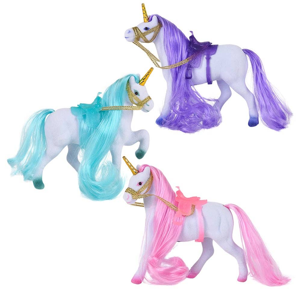 4.5" FLOCKED UNICORN LLB kids toys