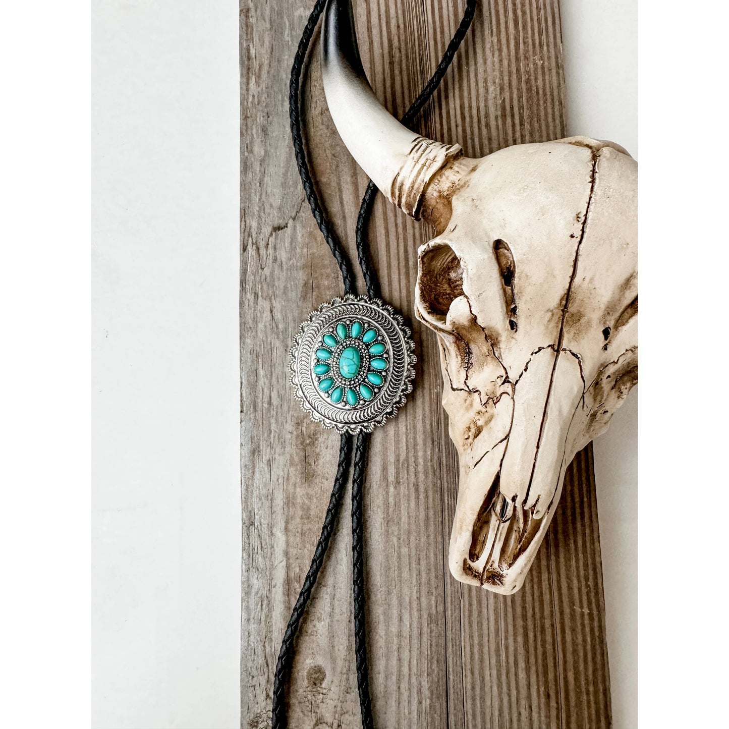 Western Bolo Tie Long Pendant Necklace