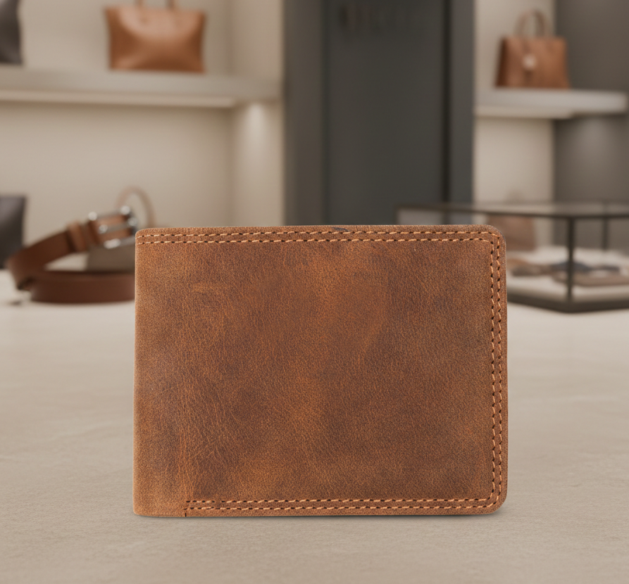 Genuine Leather Men's Wallet RFID – Brown 255