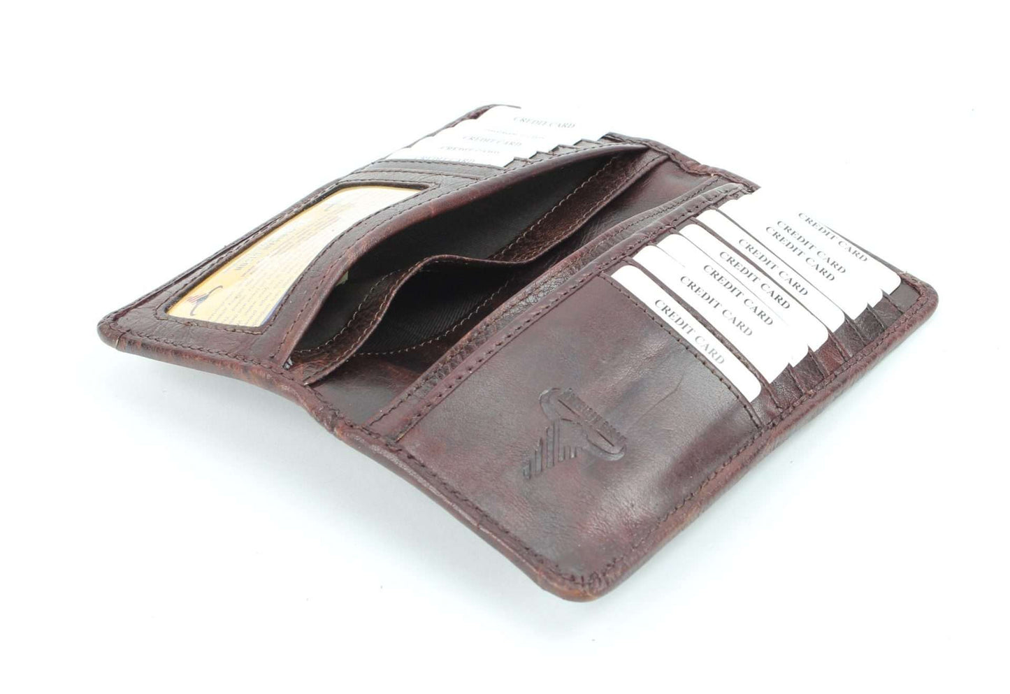 Large leather bi fold with tooled leather detail #AB W 12 To