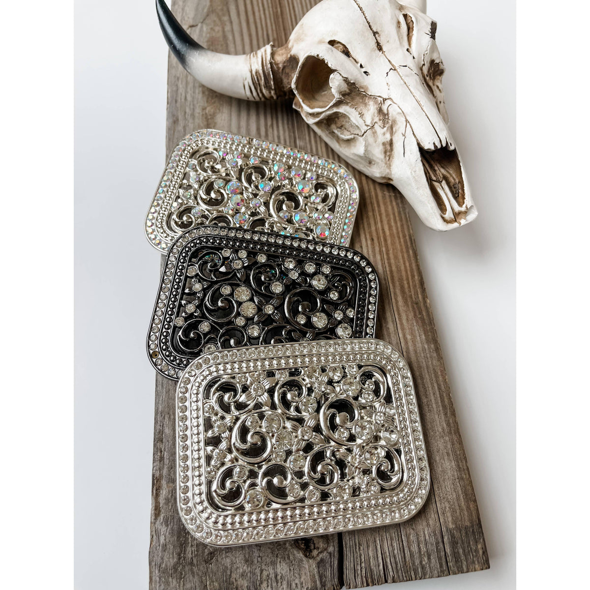 Boho Ranch Shop - Rhinestone Belt Buckle Bling - LARGE - Western Belt Buckle
