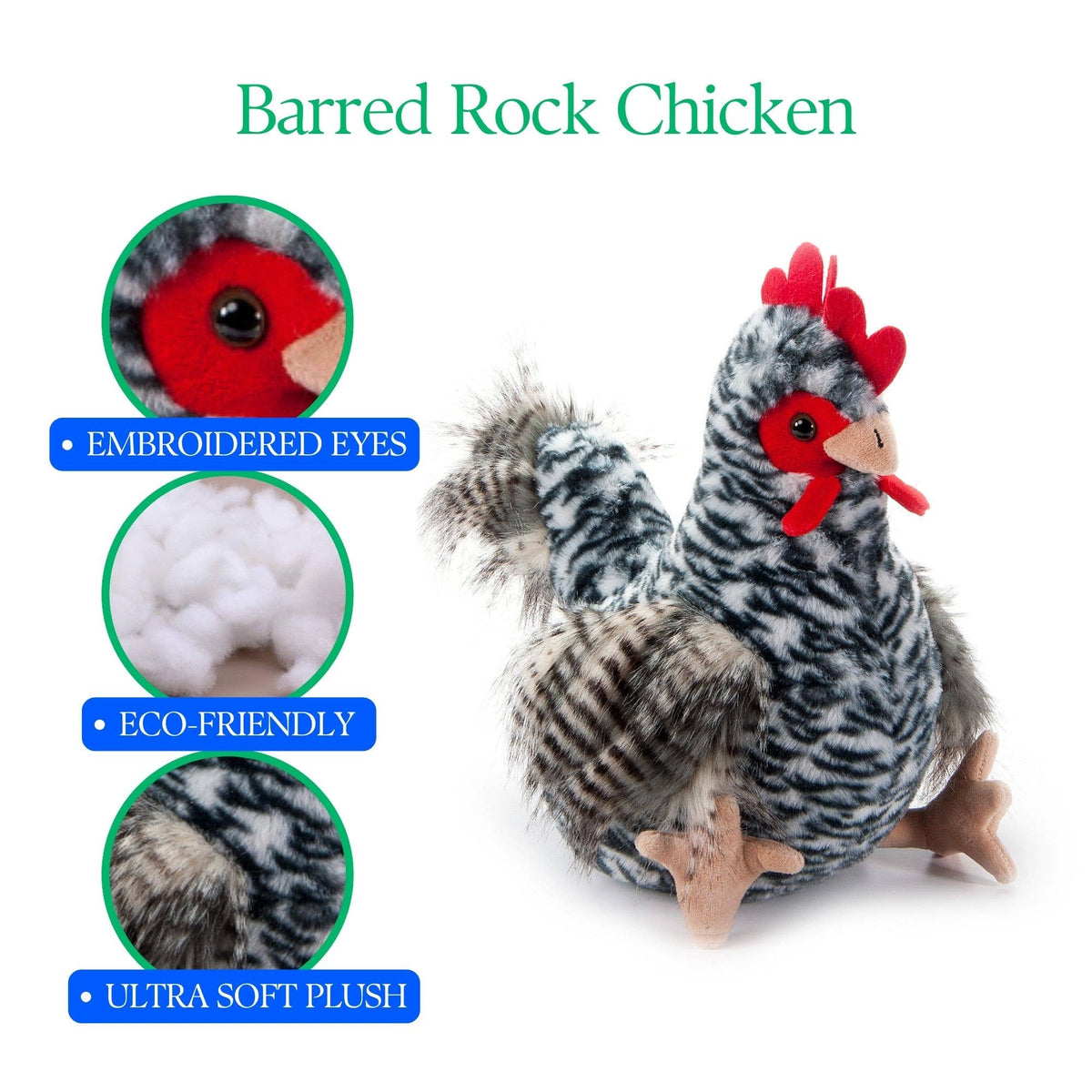 Wild Onez Barred Rock Chicken 12" (30cm)