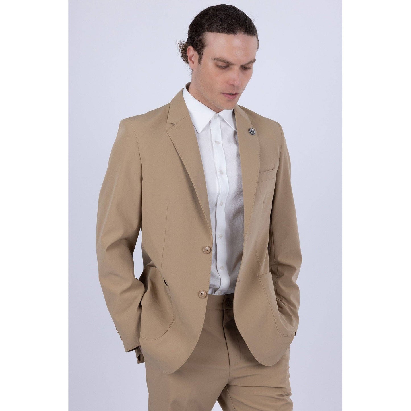 Men's 2-Pieces 2-Button Notch Lapel Suit Set 6SU08