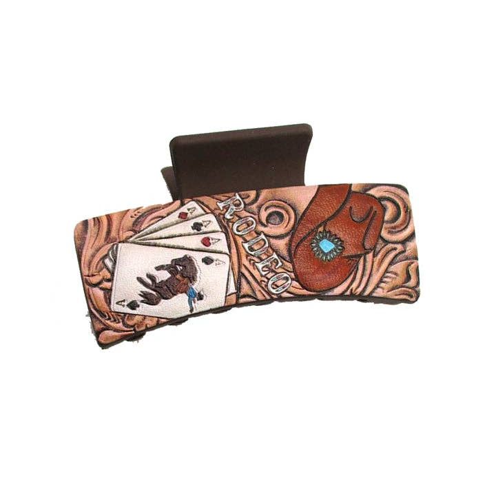 WESTERN RODEO PRINTED HAIR CLAW