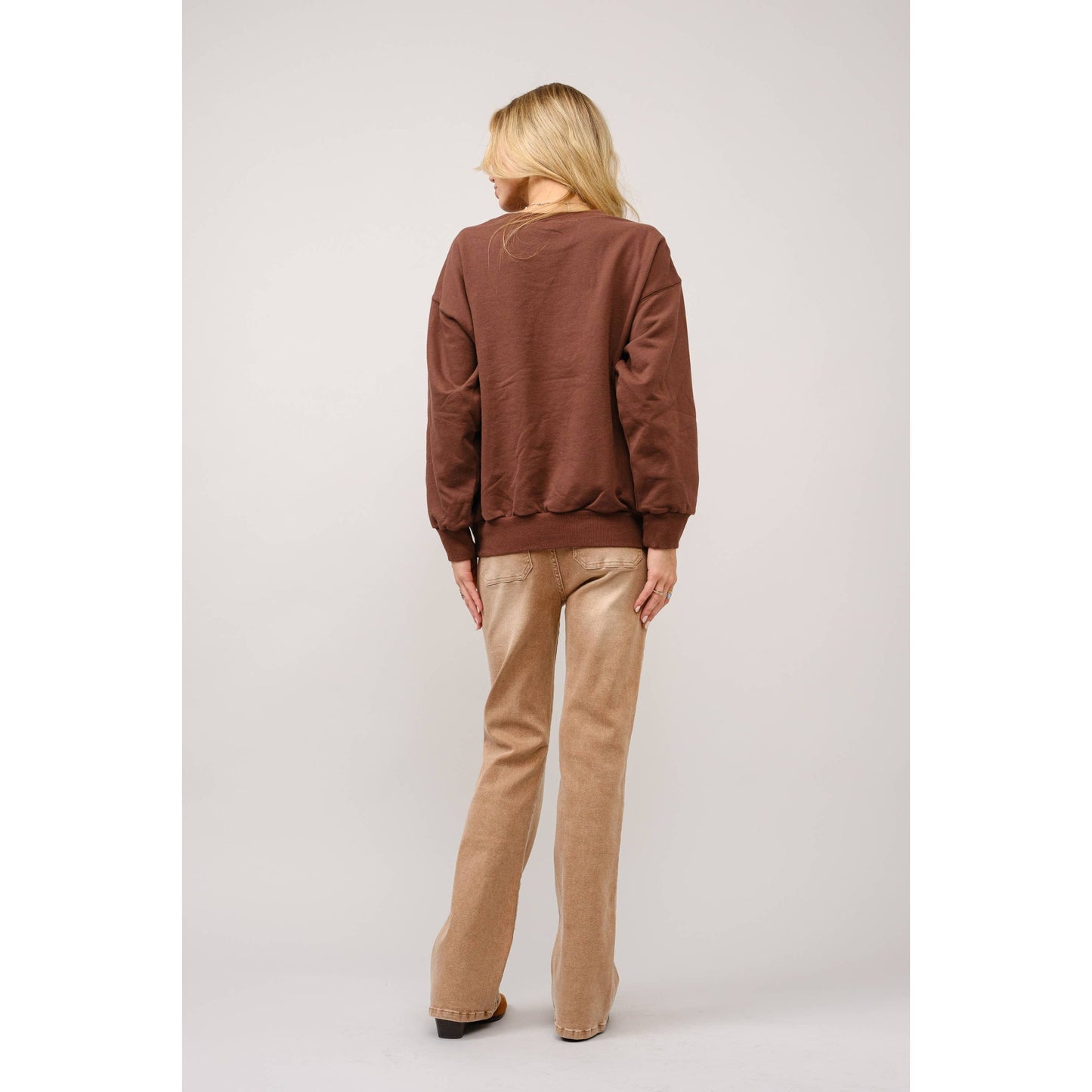 Embroidered Western Pullover Sweatshirt - 36327T