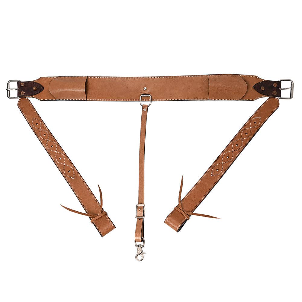 HILASON Horse Western Carved Leather Rear Flank Back Cinch Girth Saddle Billets Comfytack | Billet Strap