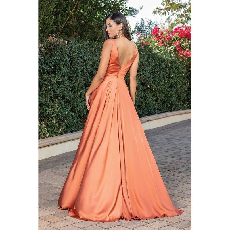 High Slit and Pleated Skirt Prom Dress
