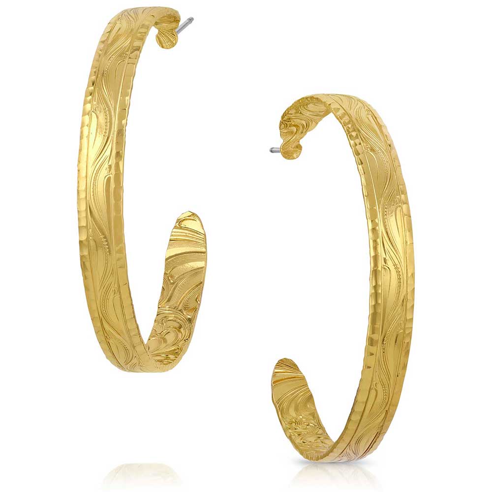 Montana Silversmith Timeless Treasure Chiseled Hoop Earrings ER5663G