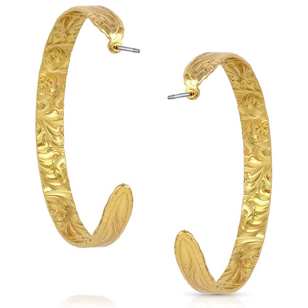 Montana Silversmith Timeless Treasure Chiseled Hoop Earrings ER5663G