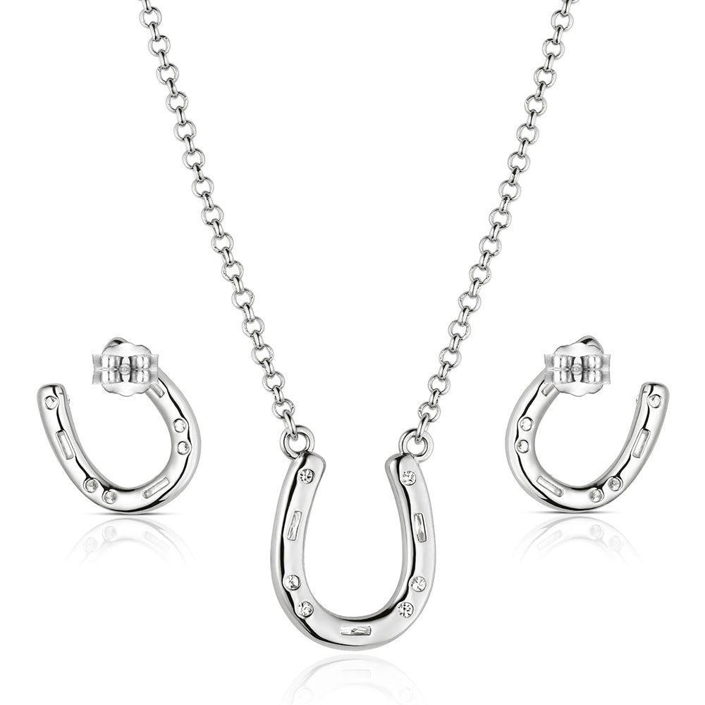 Montana Silversmith Lucky Stride Horseshoe Jewelry Set JS6479