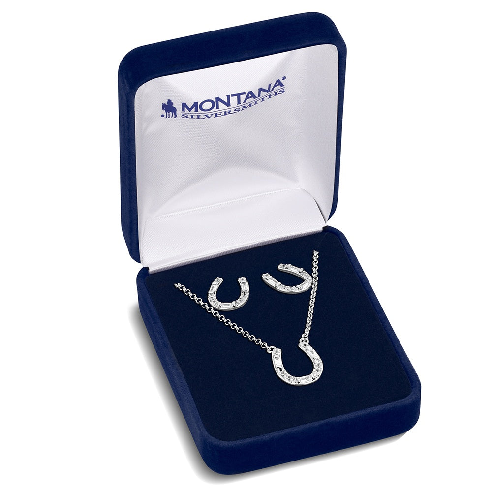 Montana Silversmith Lucky Stride Horseshoe Jewelry Set JS6479