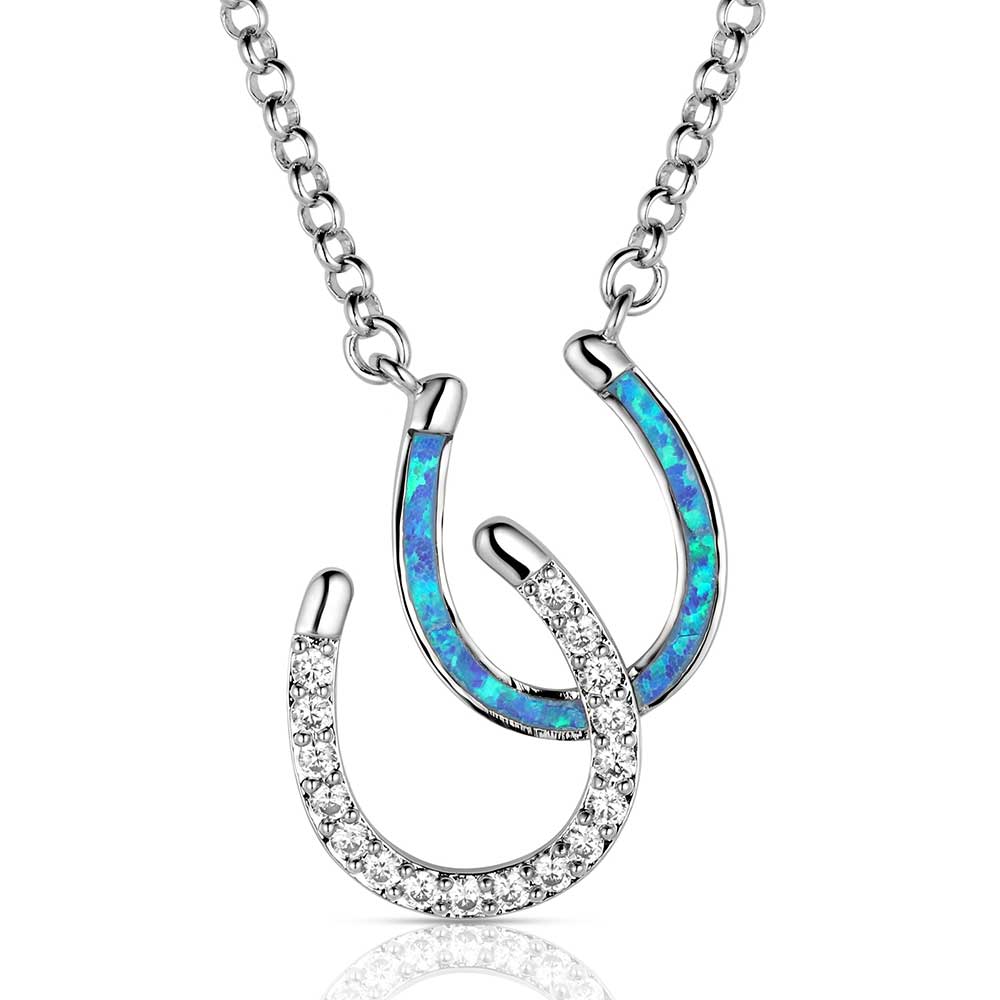 Montana Silversmith River Lights Double Horseshoe Opal Nacklace