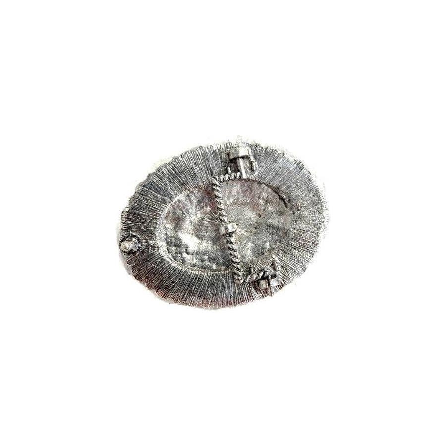 Snowing West - Western Crystal Oval Gold Plated Belt Buckle