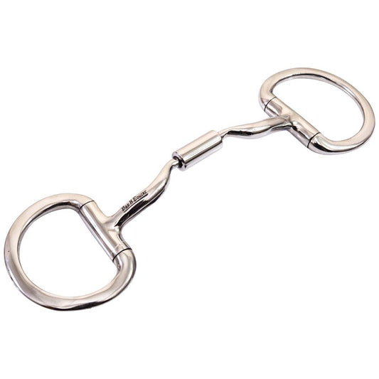 BAR H EQUINE Stainless Steel Medium Port D Ring W/Roller Snaffle Bit | Bits for Horses Horse Snaffle and bridles