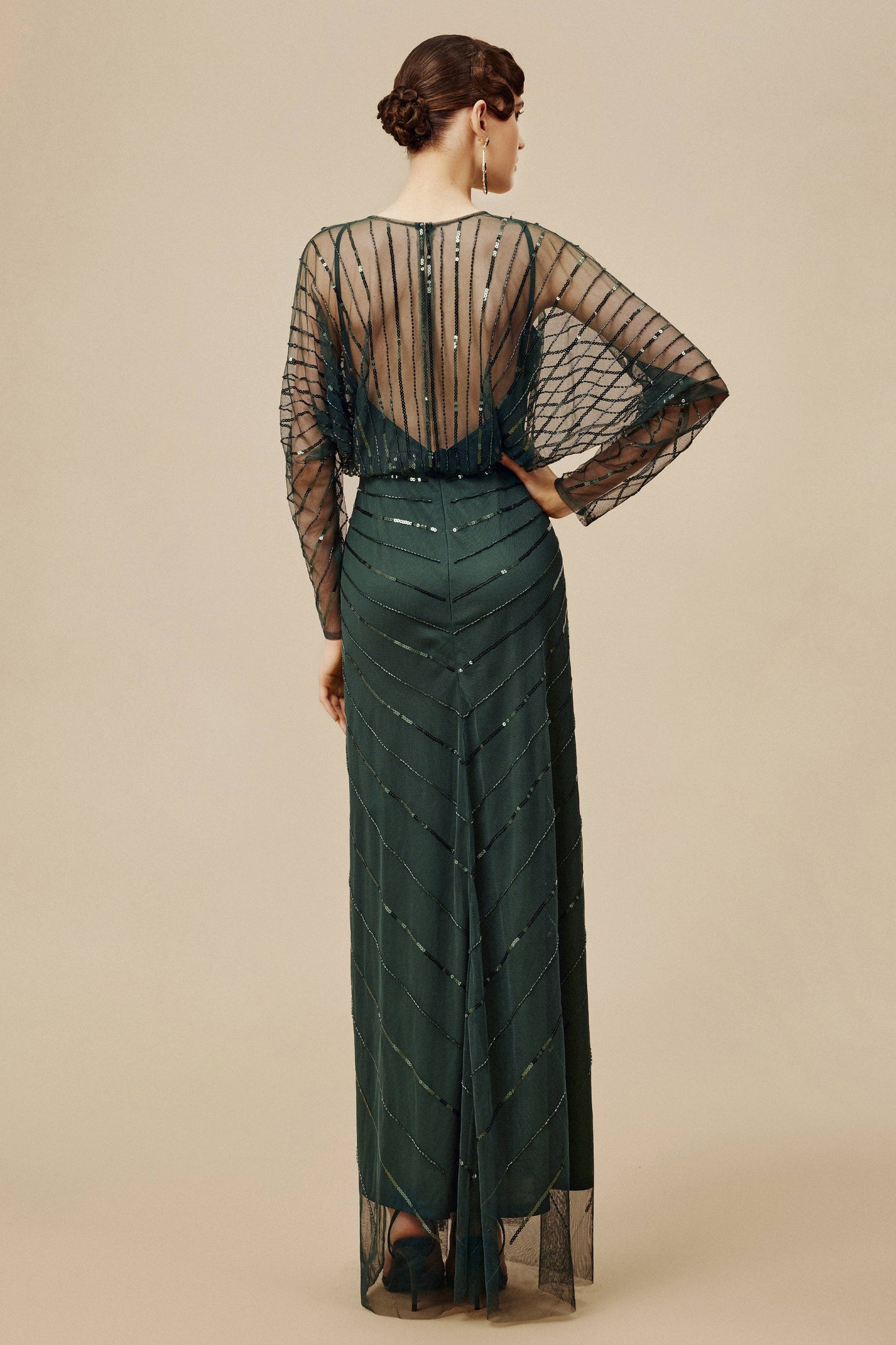 Zouzou Crystal-Encrusted Plus Size Evening Gown