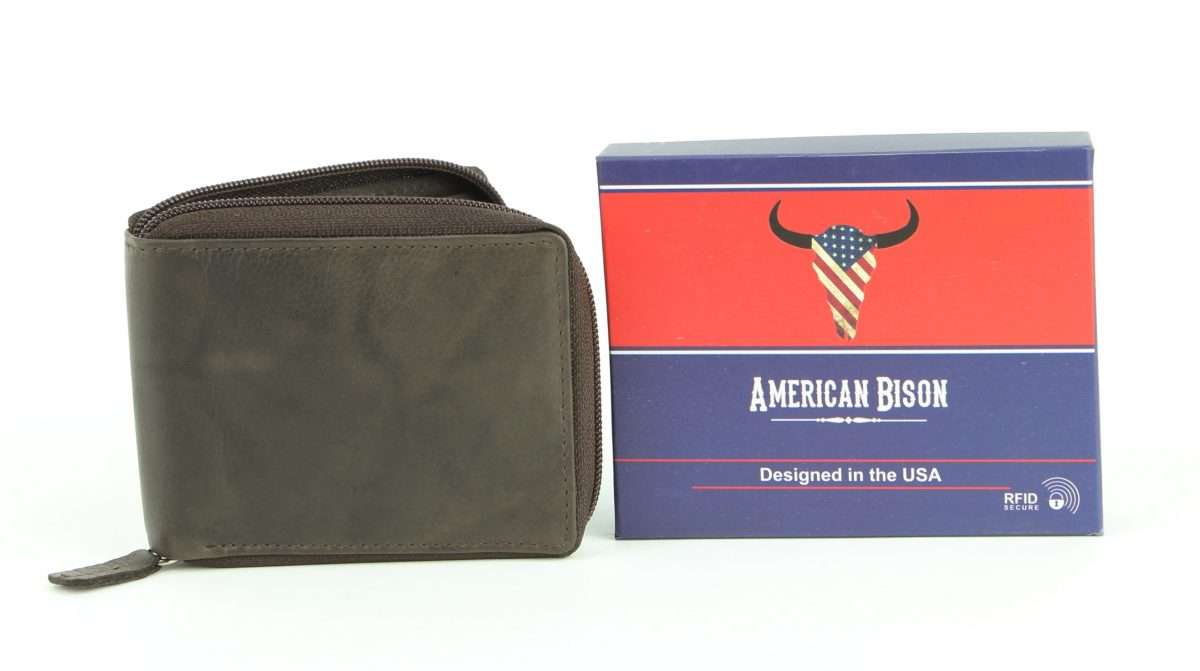 American Bison Zip Around Men's Wallet: 15712