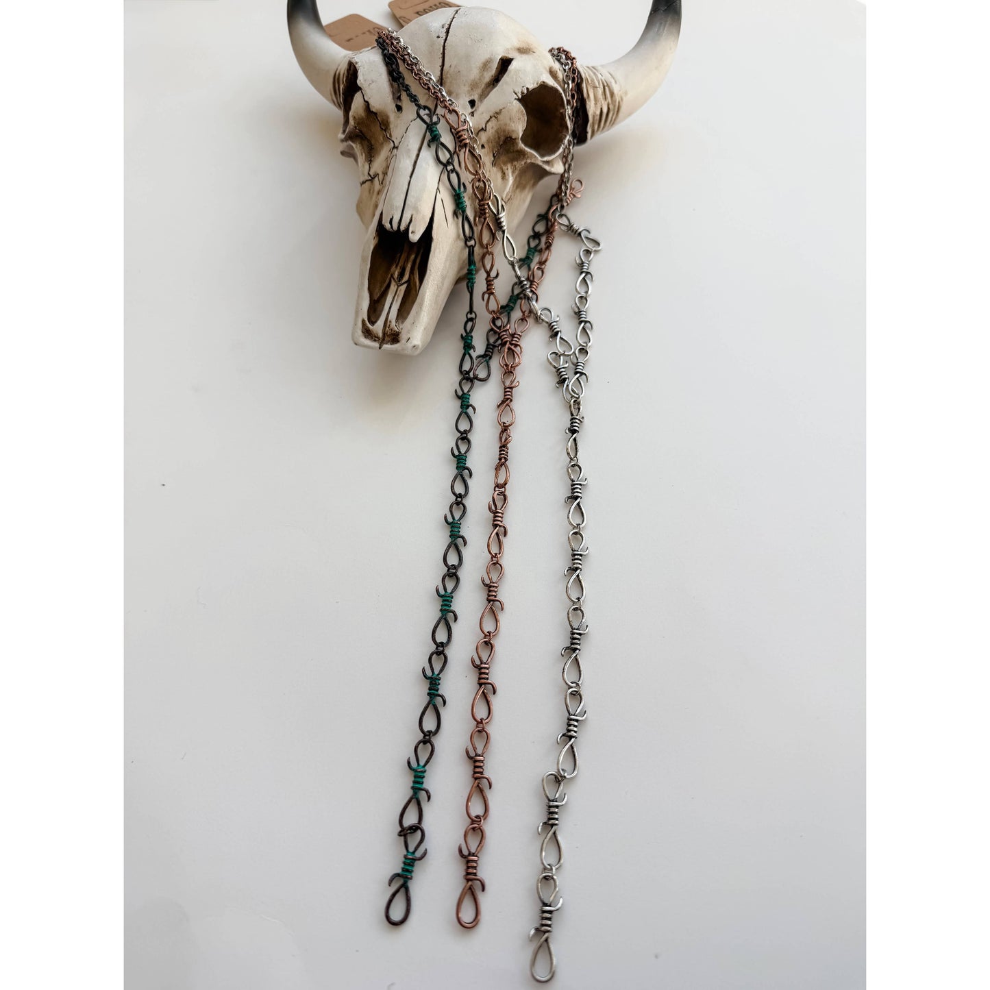Barbed Wire Y Necklace  Western Pendant Necklace