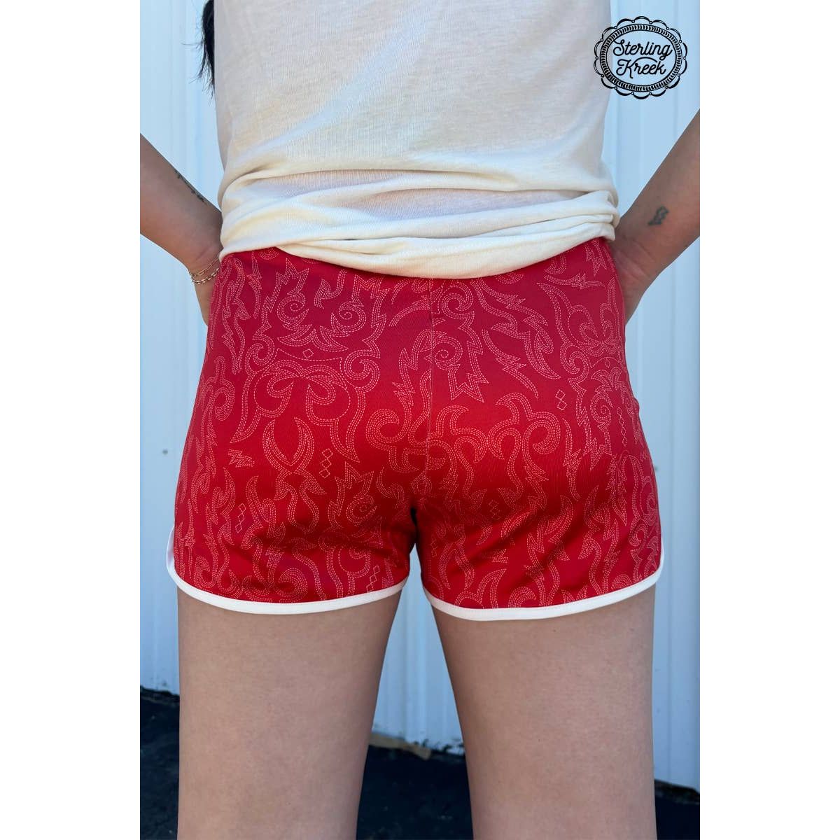 Raised Round Here Shorts - Red