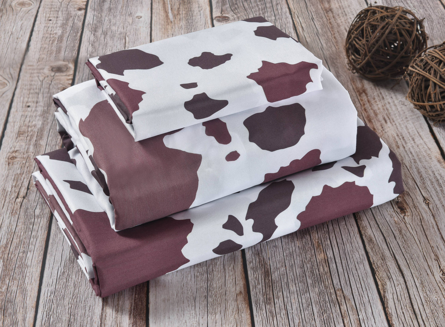 KING SHEET SET WITH 2 PILLOW CASES, FITTED, FLAT RAWHIDE