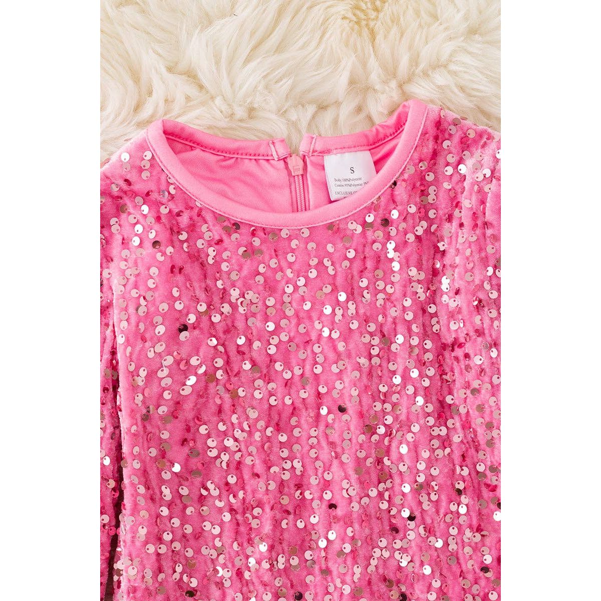 Long sleeve sequins sheath dress for girls. DRG51735 JEAN