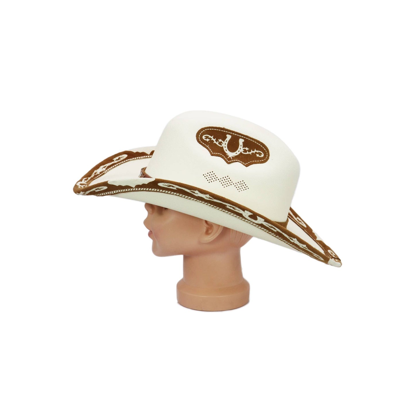 Cap Zone - Kids Rodeo Faux Suede Trim Cutter Cowboy Hat