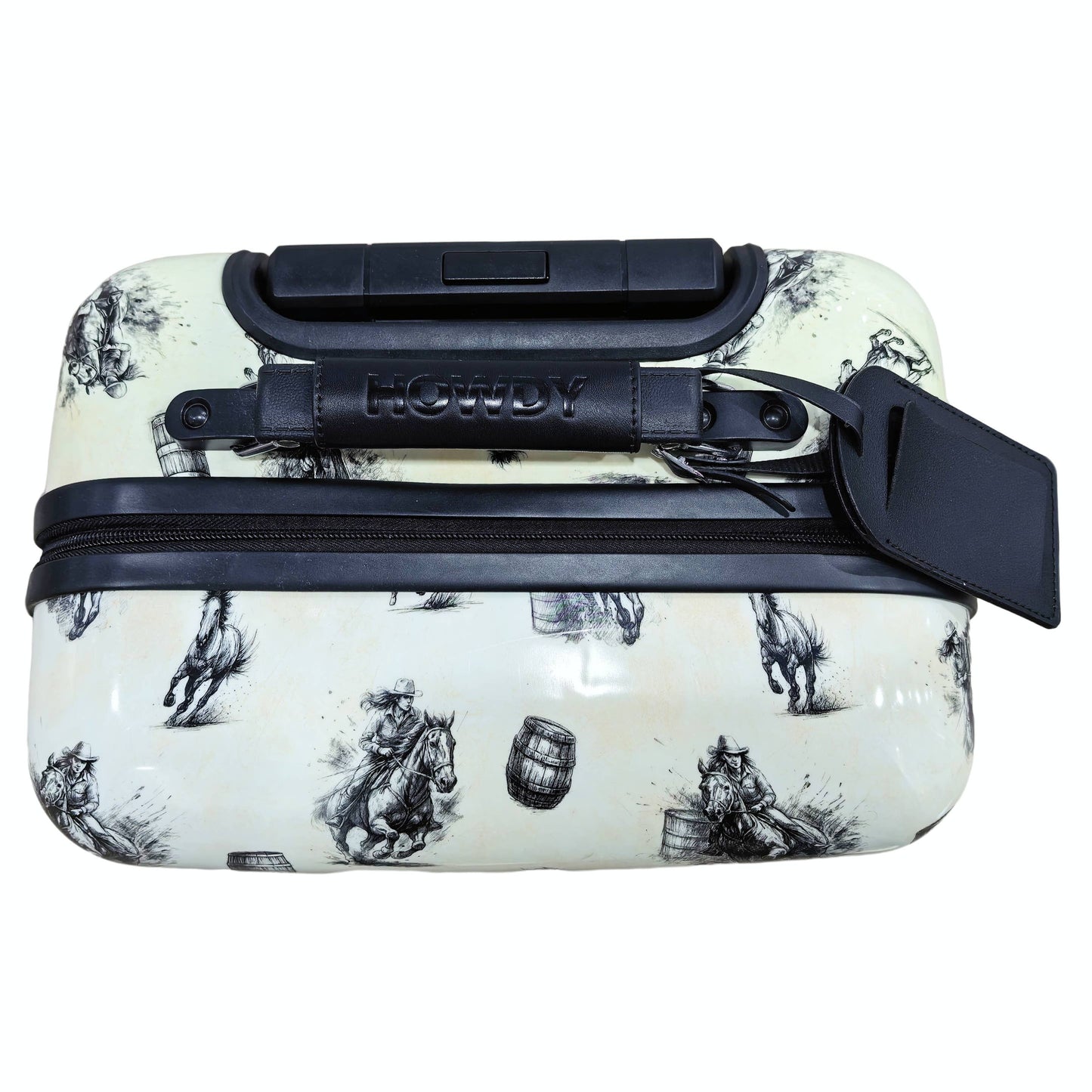 Barrel racing luggage rolling suitcase 
