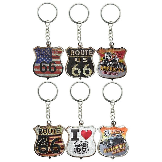 Route 66 Engraved Metal Souvenir Key Chain