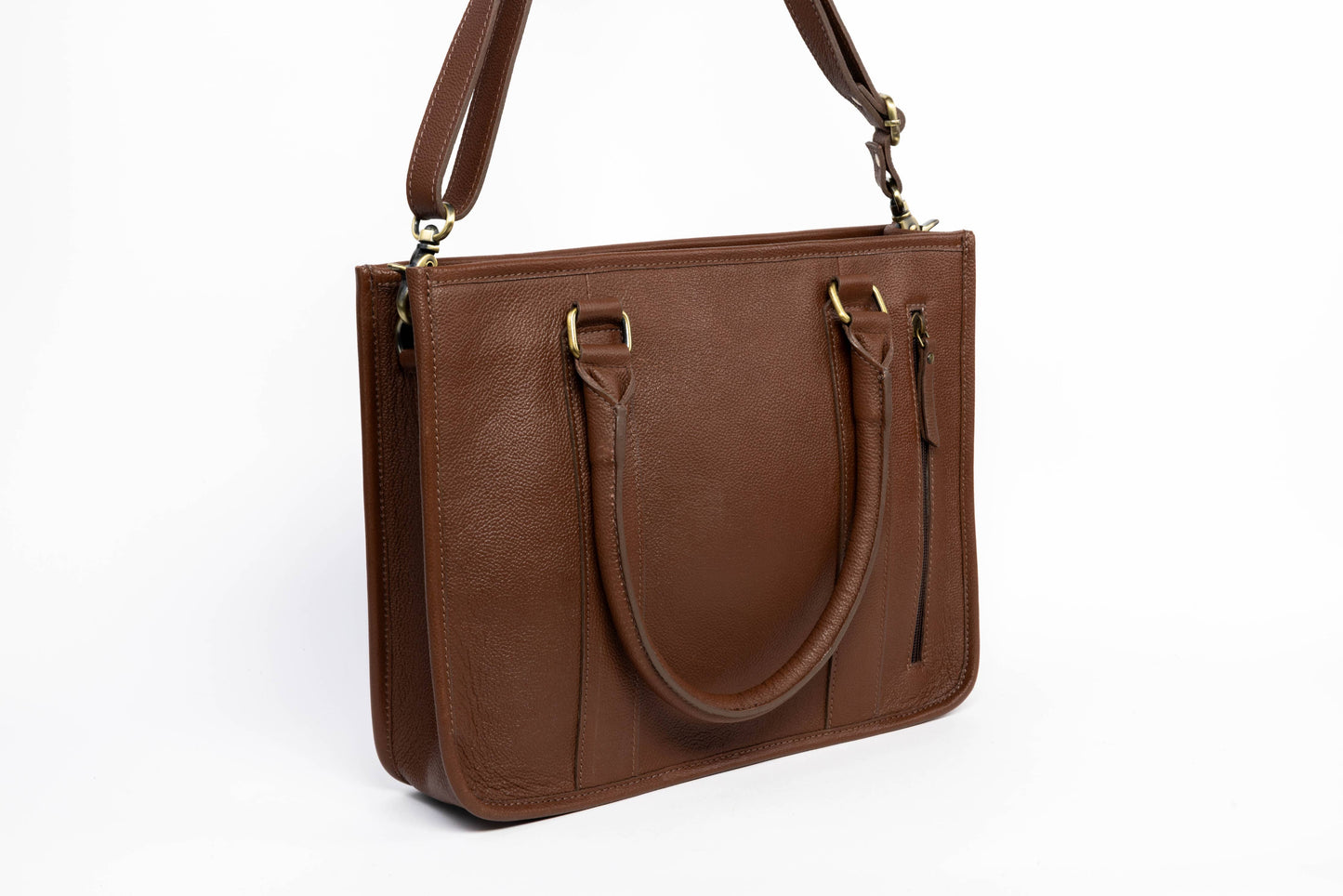 Brown Leather Hair-On-Hide Tote Bag ABHB 18-25215