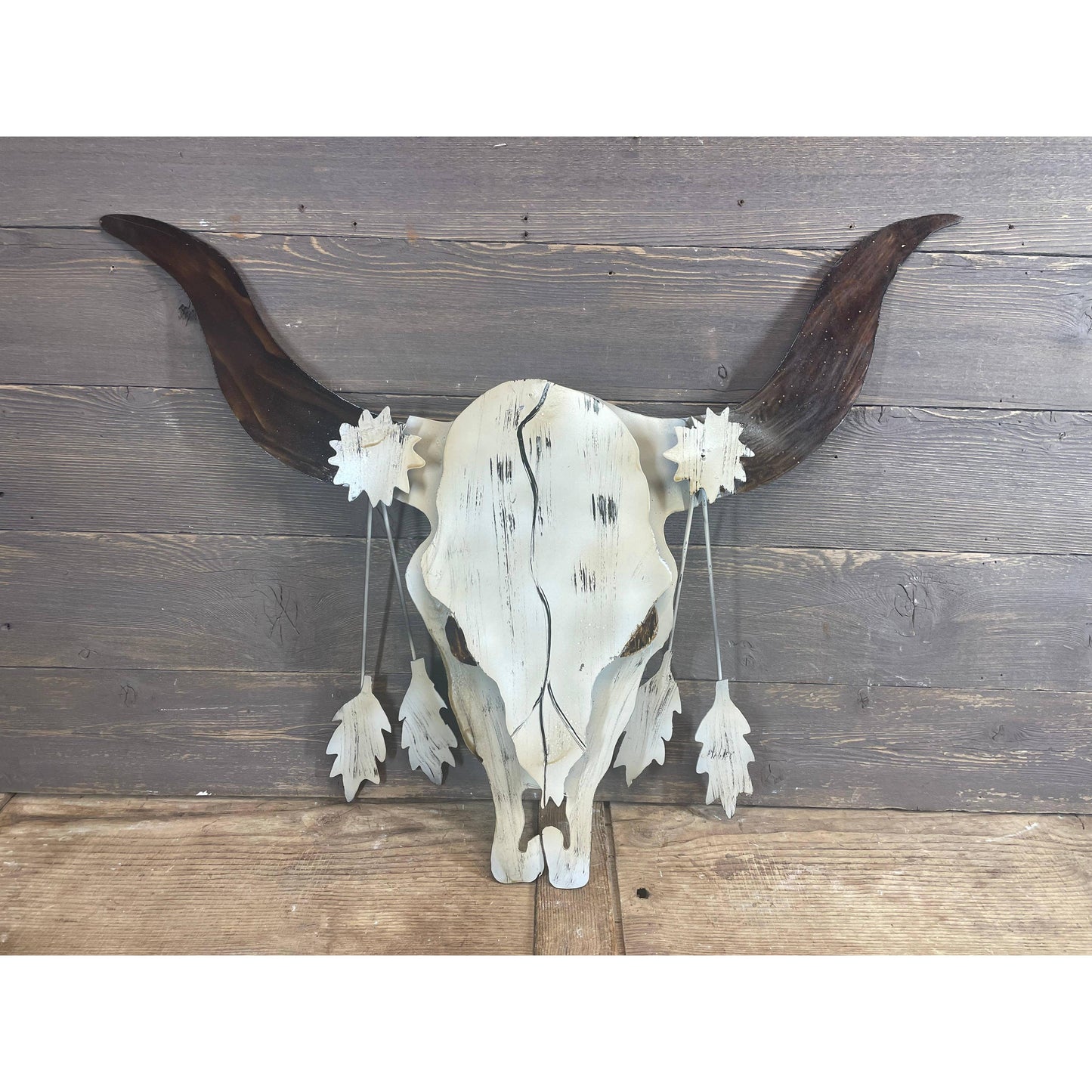 My Amigos Imports - Longhorn Metal Skull-Rustic-Western-Wall-24x26 inches