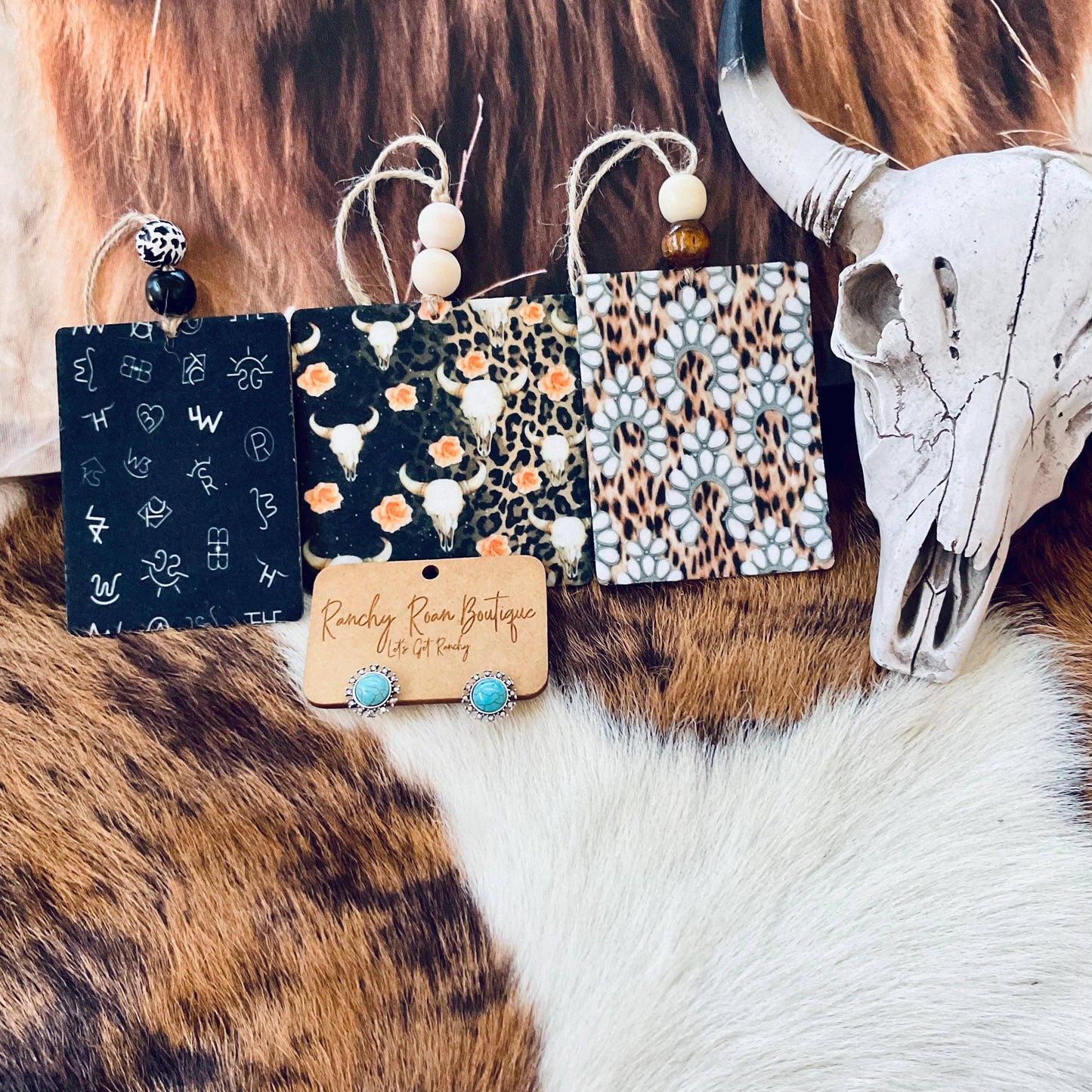 Western Cattle Brand Freshie | Black & White Air Freshener Wholesale