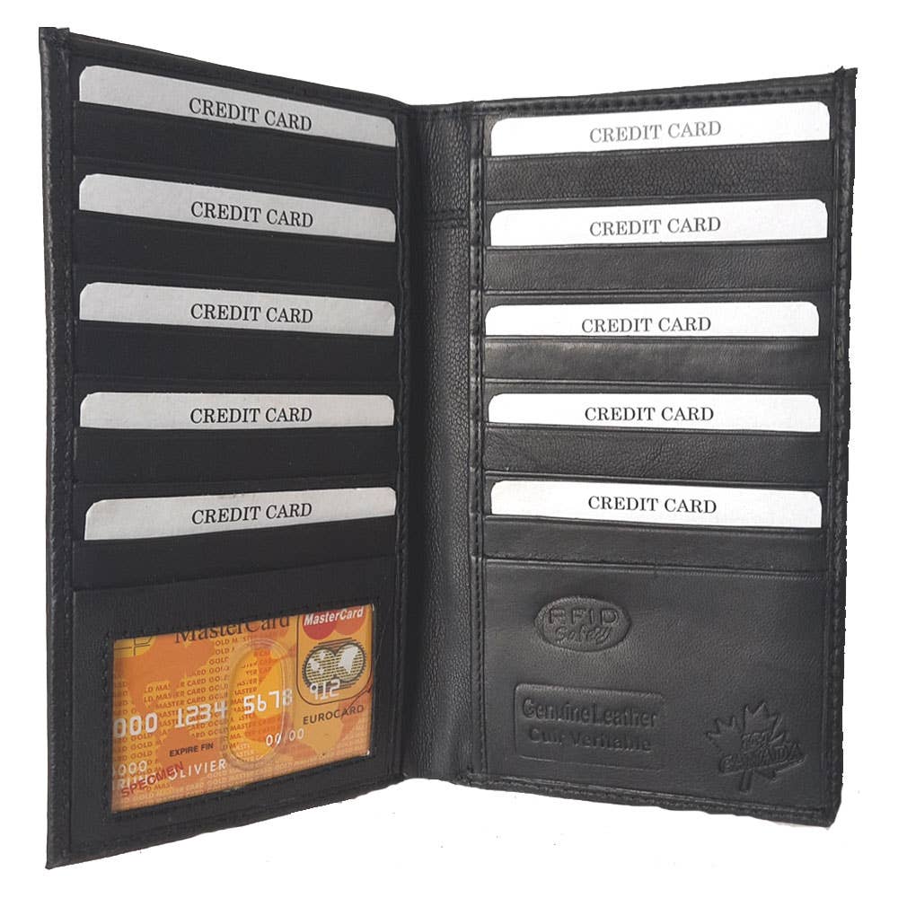 Genuine Leather Coat/Breast Wallet RFID Black, Brown 4506
