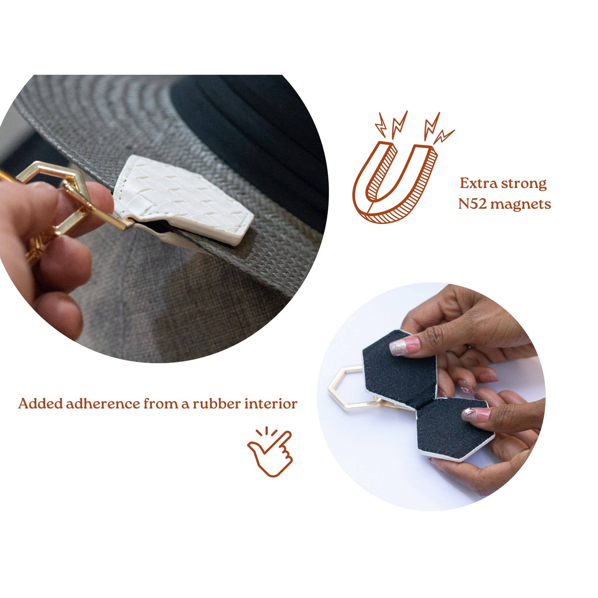 Magnetic Hat Clip - White - Premium hat accessory