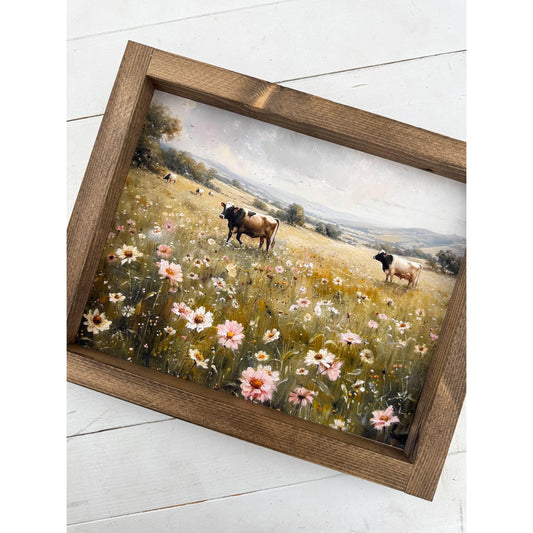 Ashwood Designs - Cow Flower Field sign