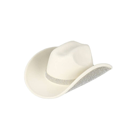 C.C Rhinestone Trim Vegan Cowboy Hat