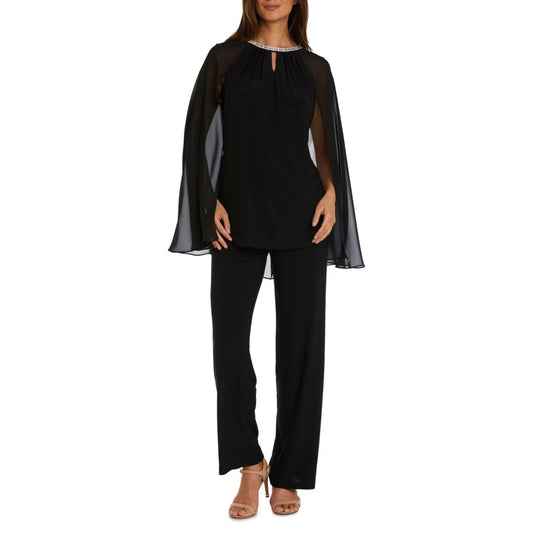 RM Richards Embellished Sheer Cape 2-Piece Set